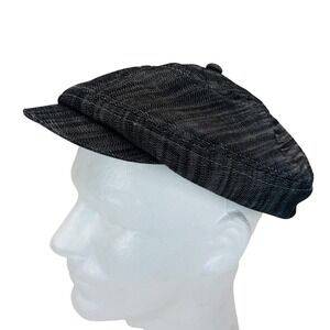 Stetson Newsboy Flat Cap Black Denim Cotton Blend Flat Hat M Peaky Blinders Hat
